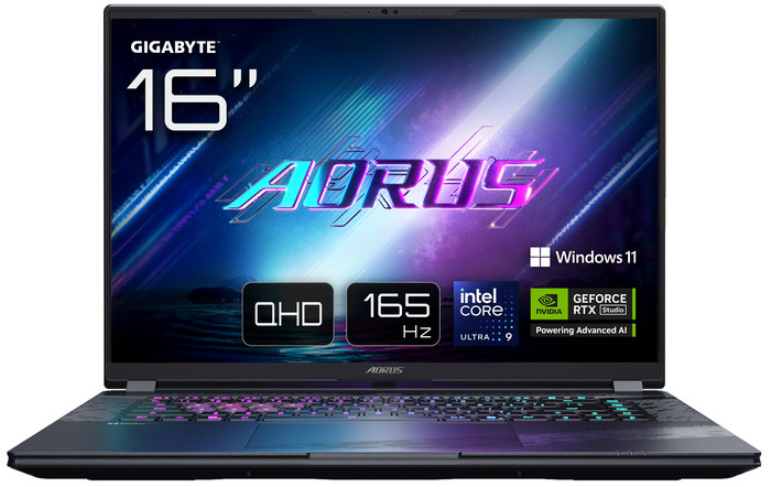 AORUS ELITE 16 BWHC3DEC65SP - 16'' - Intel Core Ultra 9 - 32GB RAM/2TB SSD - RTX 5070 vorne