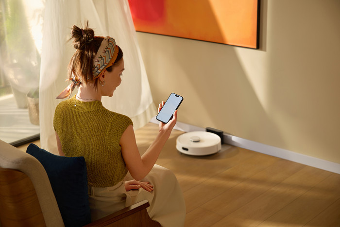 Roborock Q7 BF White produkt in gebrauch