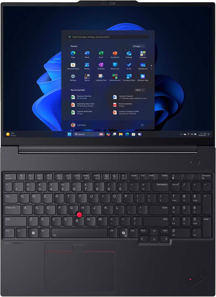 Lenovo ThinkPad E16 G3 IAL - 21SR006LMH QWERTY oberseite