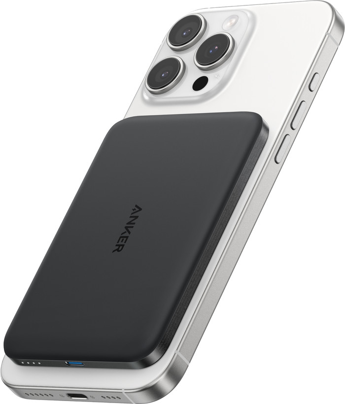 Anker MagGo Slim Wireless Powerbank mit MagSafe und Qi2 5.000 mAh mit Schnellladefunktion Schwarz unten