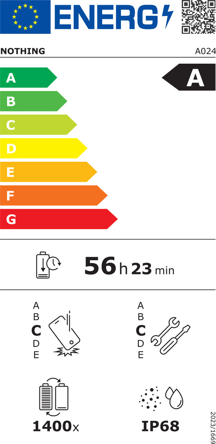Nothing Phone (3) 256GB Schwarz 5G + Zubehörset energielabel