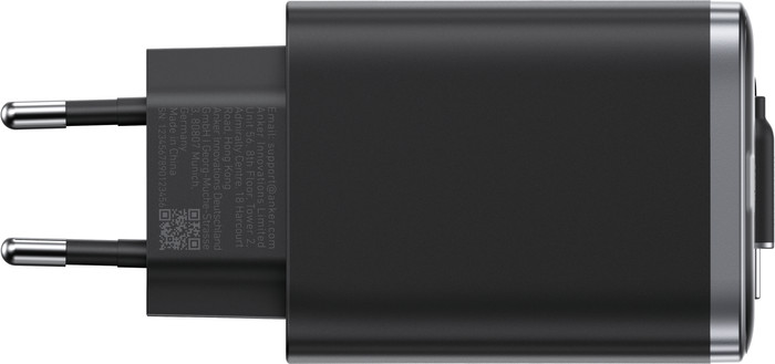 Anker Nano Ladegerät mit USB-C-Anschluss und Kabel 35 W Schwarz rechte seite