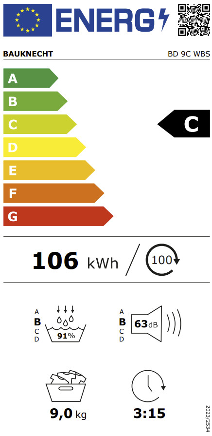 Bauknecht BD 9C WBS energy label