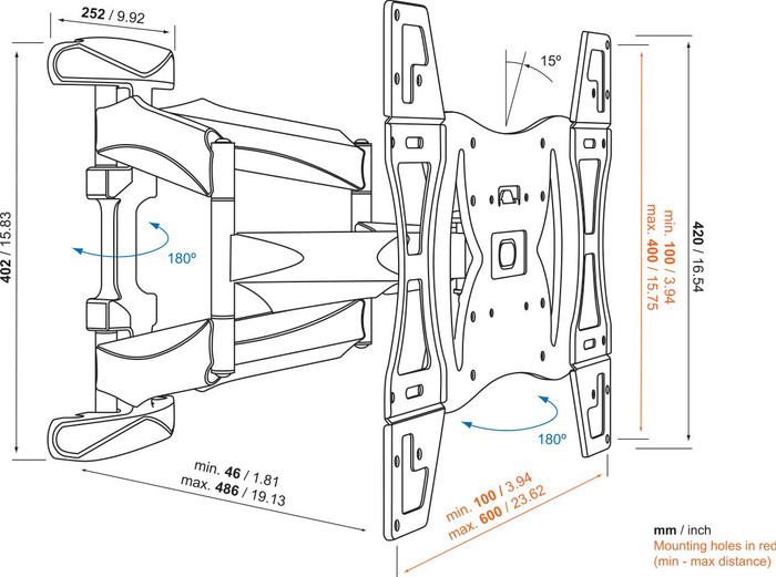 Vogel's Full Motion Mount XL detail