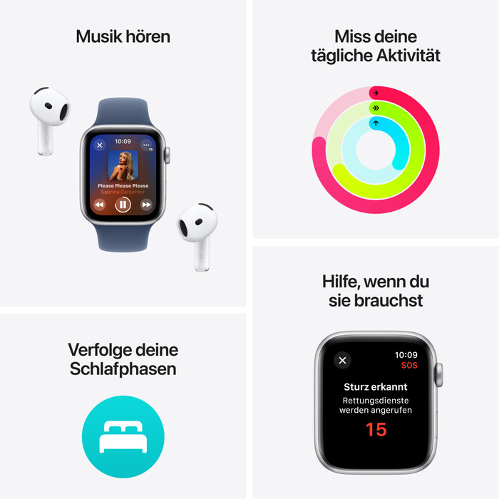 Apple Watch SE 2024 40 mm Polarstern Sportarmband M/L visueller lieferant