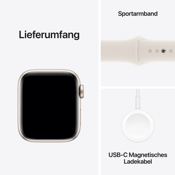 Apple Watch SE 2024 40 mm Polarstern Sportarmband M/L visueller lieferant