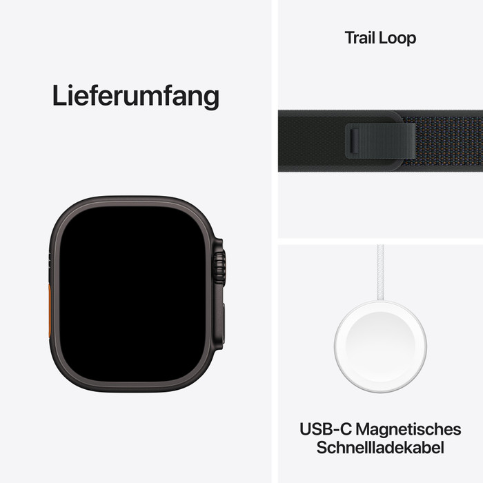 Apple Watch Ultra 2 4G 49 mm Schwarz Trail Armband Schwarz M/L visueller lieferant