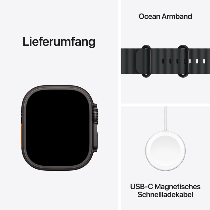 Apple Watch Ultra 2 4G 49 mm Schwarz Ocean Armband Schwarz visueller lieferant