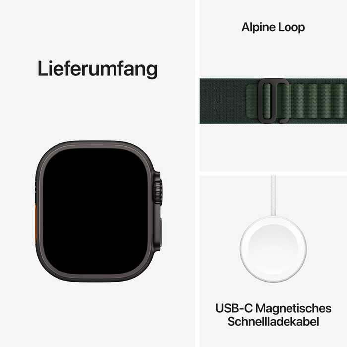Apple Watch Ultra 2 4G 49 mm Schwarz Alpine Loop Grün M visueller lieferant
