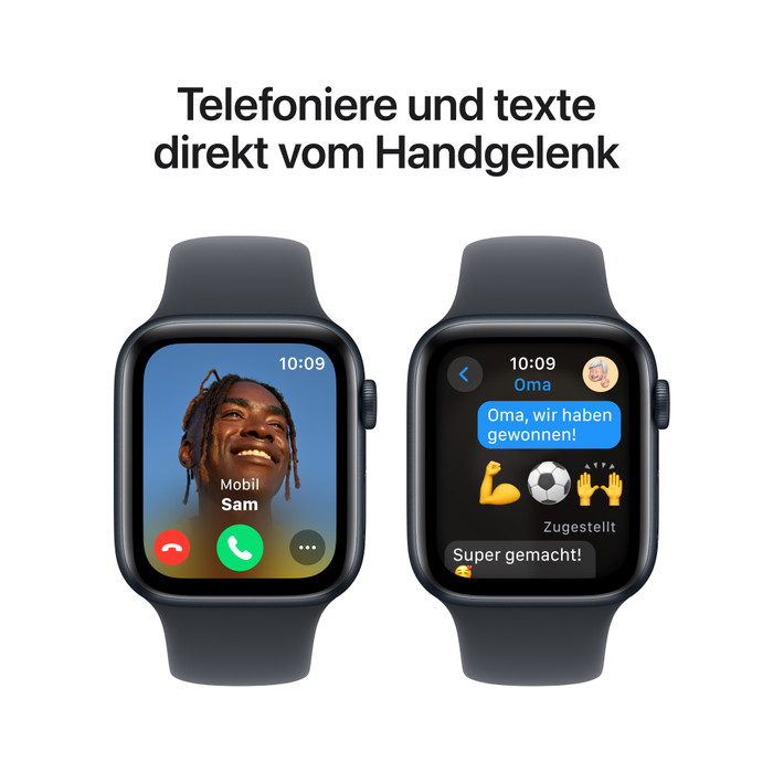 Apple Watch SE 2024 44 mm Mitternacht Sportarmband S/M visueller lieferant