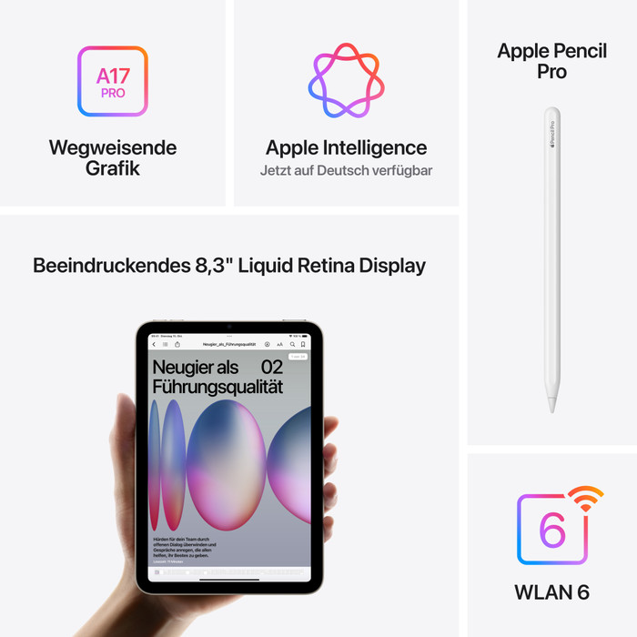 Apple iPad mini 7 (2024) 256GB Wi-Fi Blau visueller lieferant