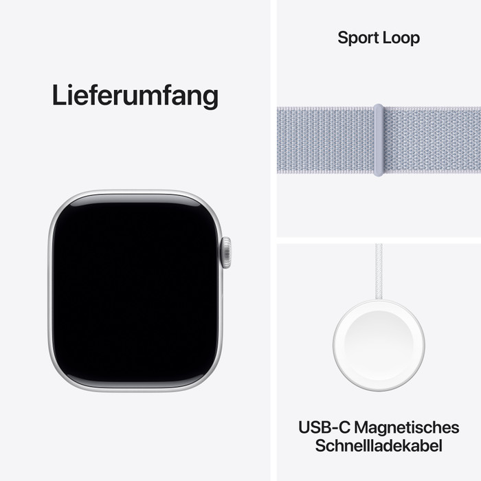 Apple Watch Series 10 4G 46 mm Silber Sport Loop visueller lieferant