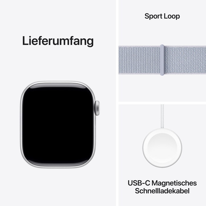 Apple Watch Series 10 42 mm Silber Sport Loop zubehör