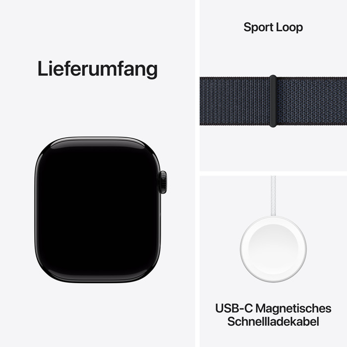 Apple Watch Series 10 4G 46 mm Schwarz Sport Loop visueller lieferant