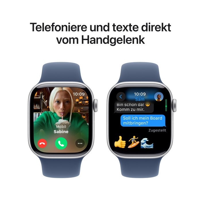 Apple Watch Series 10 42 mm Silber Sportarmband M/L visueller lieferant