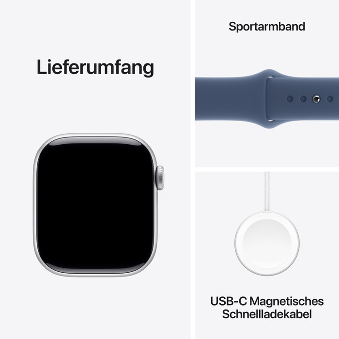 Apple Watch Series 10 42 mm Silber Sportarmband M/L zubehör