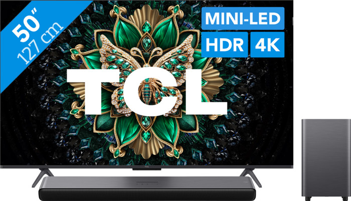 TCL 50 Zoll QD Mini LED C61K (2025) + TCL S55H 2.1 Soundbar Main Image