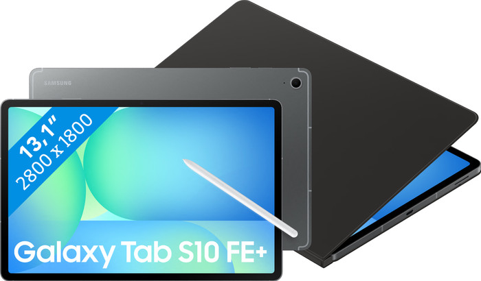 Samsung Galaxy Tab S10 FE Plus 13,1 Zoll 256GB Wi-Fi Grau + BlueBuilt Book Case Schwarz Main Image