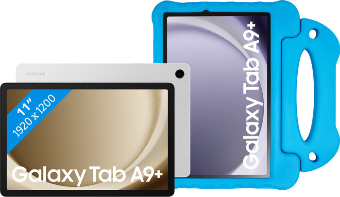 Samsung Galaxy Tab A9 Plus 11 inches 6GB/128GB WiFi Silver + BlueBuilt Kids Cover Blue Main Image
