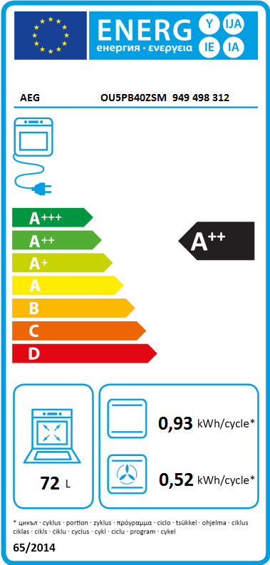 AEG OU5PB40ZSM SurroundCook energy label