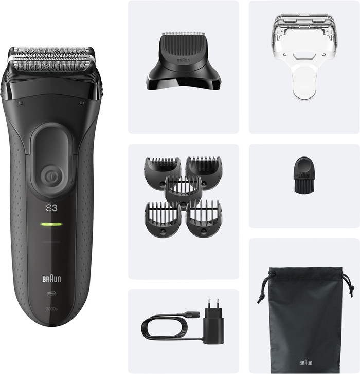 Braun Series 3+ 3000BT Grau zubehör