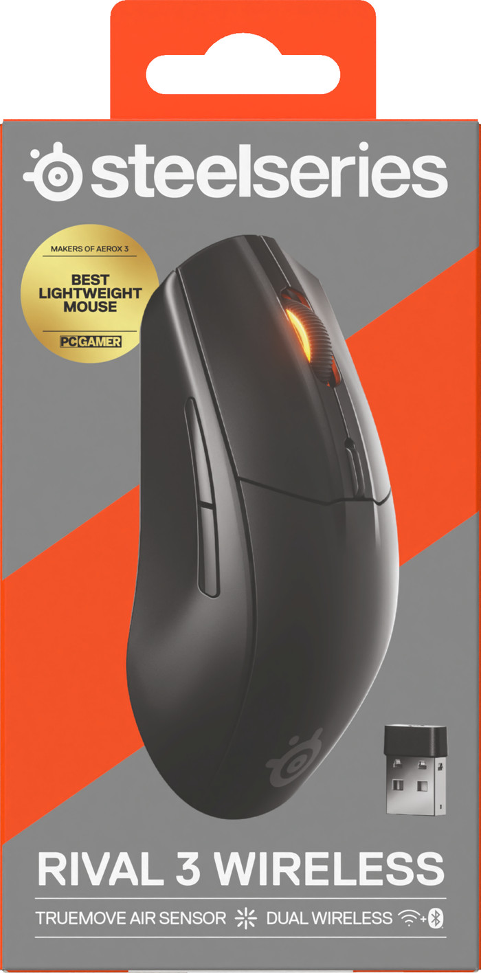 SteelSeries Rival 3 Gen 2 Wireless Gaming Mouse Black packaging