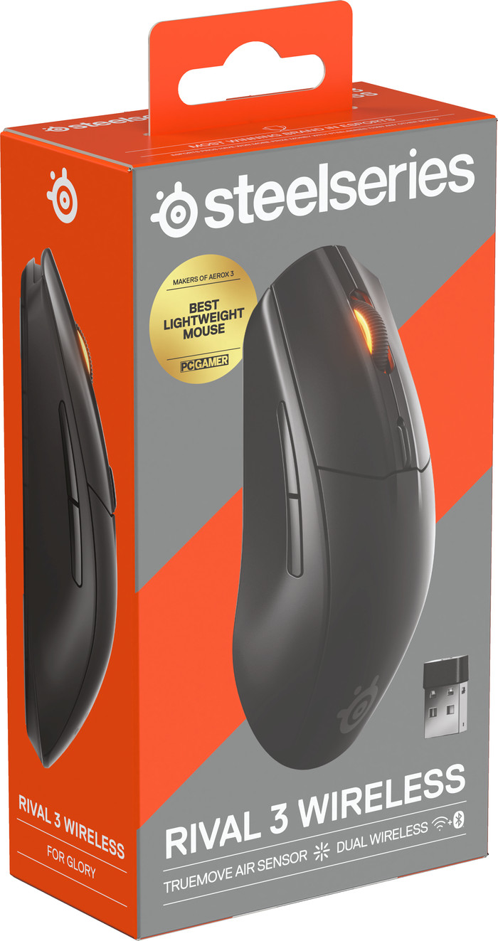 SteelSeries Rival 3 Gen 2 Wireless Gaming Mouse Black packaging