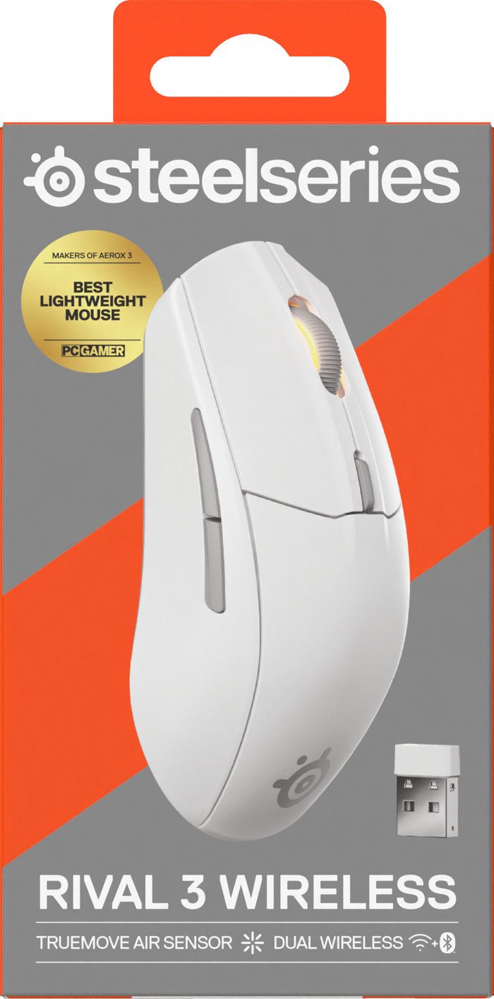 SteelSeries Rival 3 Gen 2 Wireless Gaming Mouse White packaging