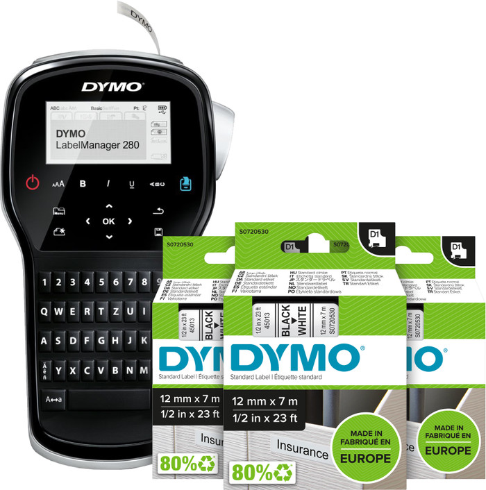 DYMO LabelManager 280 Case Kit + 3 zusätzliche Schriftbänder Main Image