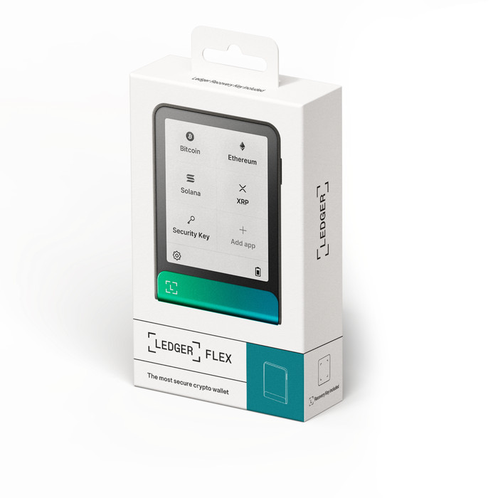 Ledger Flex Oxidate Green including Recovery Key packaging