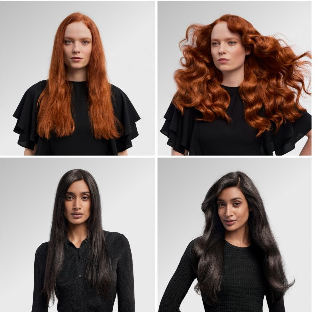 Dyson Airwrap i.d. Straight + Wavy Ceramic Pink product in use