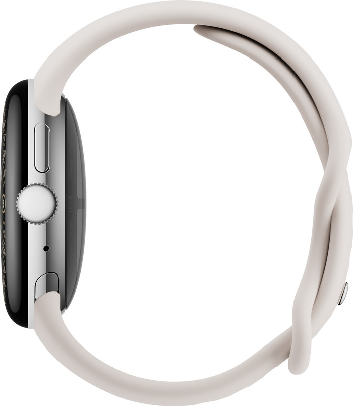 Google Pixel Watch 4 Silber/Creme 41 mm rechte seite