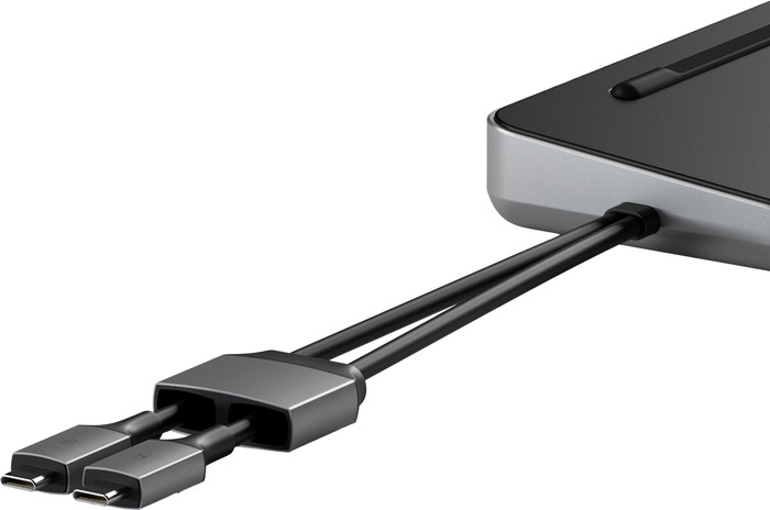 Satechi USB-C Dual Dock Stand with NVMe SSD Slot front