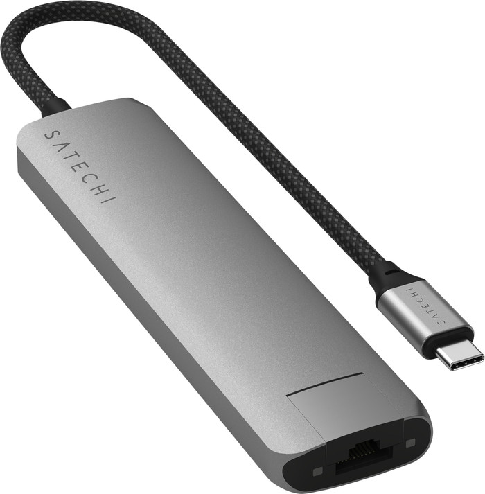 Satechi USB-C 7-in-1 Slim Multiport-Adapter mit Ethernet Space Grey zubehör