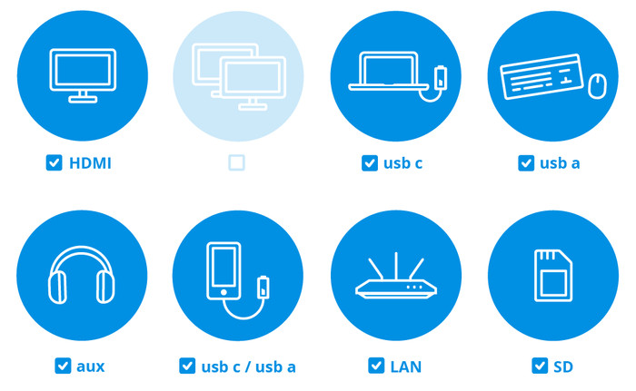BlueBuilt 8-in-1 Docking Station with USB-C Silver visual Coolblue 1
