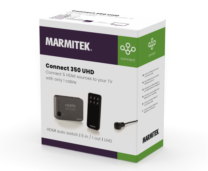 Marmitek Connect 350 UHD 4K 2.0 HDMI Auto Switch verpackung