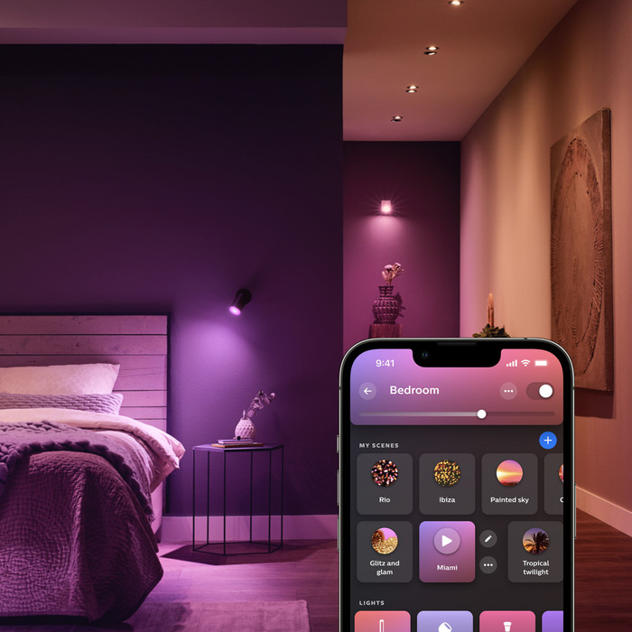 Philips Hue White & Color Starterset GU10 3er-Pack + Bridge Pro + Dimmer visueller lieferant