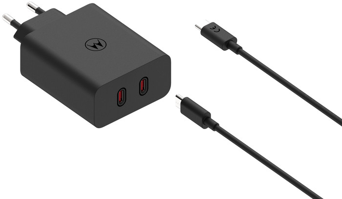Motorola TurboPower Ladegerät 125 W mit 2 Ports + USB-C-Kabel rechte seite