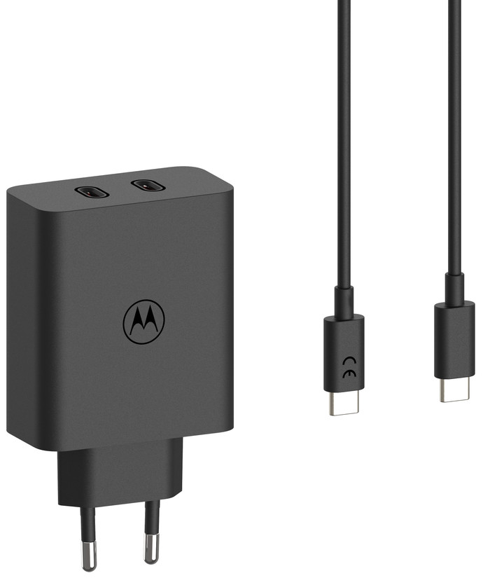 Motorola TurboPower Ladegerät 125 W mit 2 Ports + USB-C-Kabel oberseite