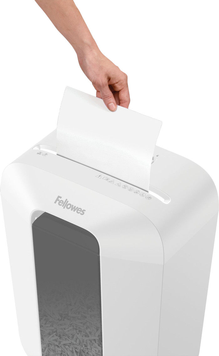 Fellowes Powershred LX70 Weiß produkt in gebrauch