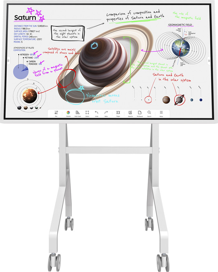 Samsung Flip Pro WM65B + Neomounts MOVE Go Flip FL50-515WH1 vorne