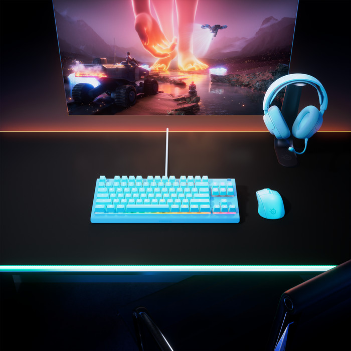 SteelSeries Apex 3 TKL Aqua QWERTZ product in use