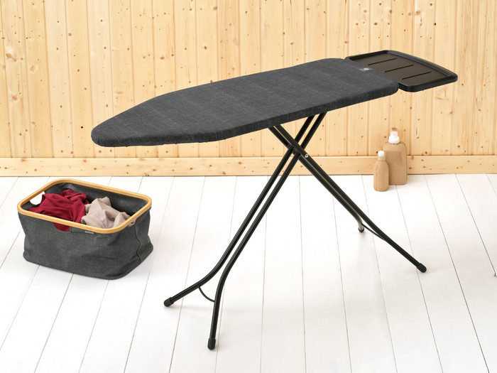 Brabantia Ironing Board C 124x45cm Denim Black Steam Unit Holder product in use