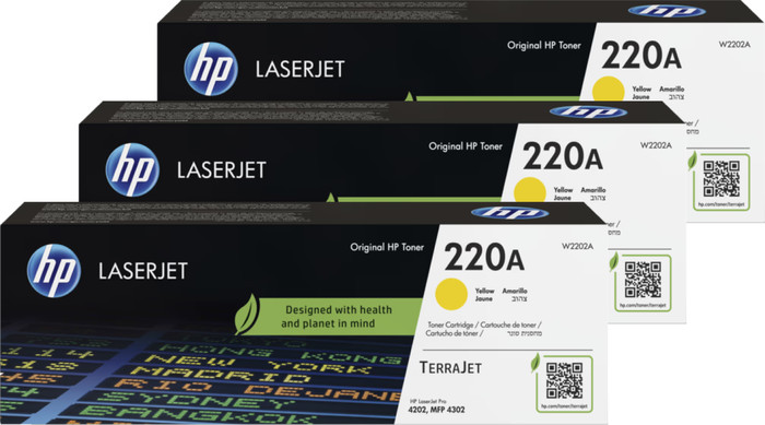 HP 220A LaserJet Toner Gelb (3 Stück) Main Image