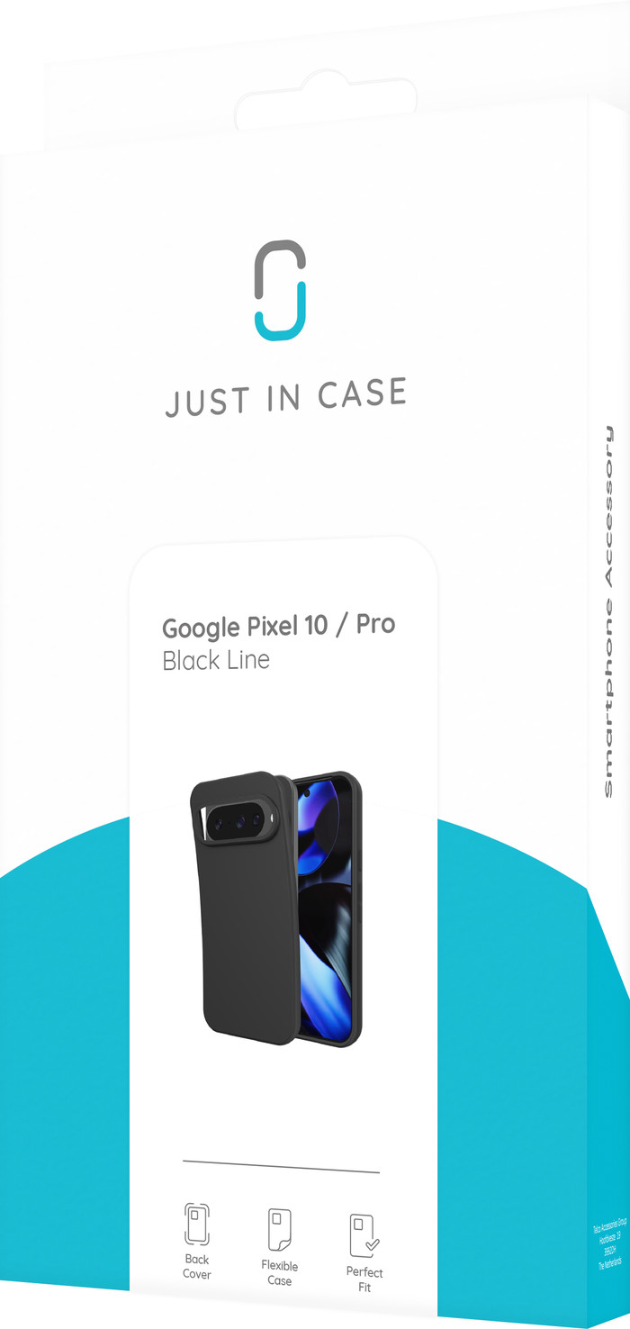 Just in Case Soft Design Google Pixel 10/10 Pro Back Cover Black packaging