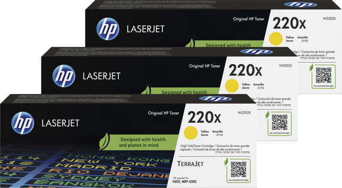 HP 220X LaserJet Toner Gelb (3 Stück) Main Image