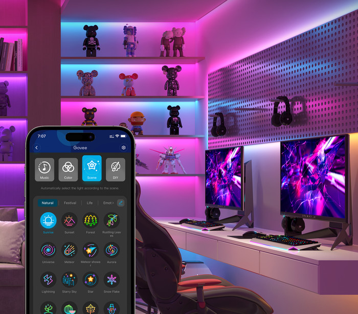 Govee Lightstrip S Segmented Colour Control 5 Meter produkt in gebrauch