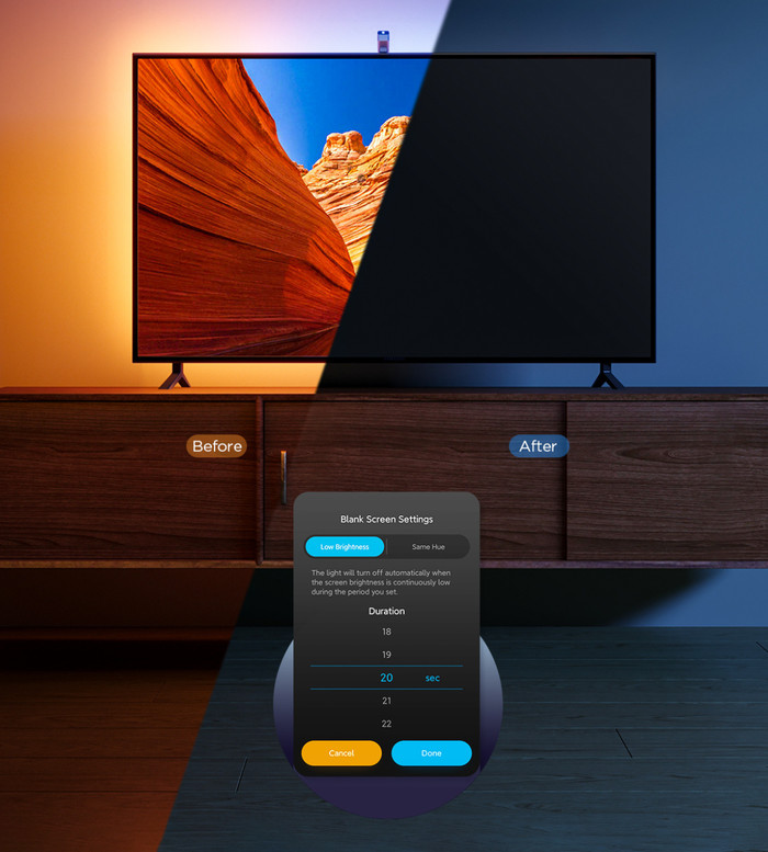 Govee TV Backlight 3 Lite für 55 - 65 Zoll Fernseher produkt in gebrauch