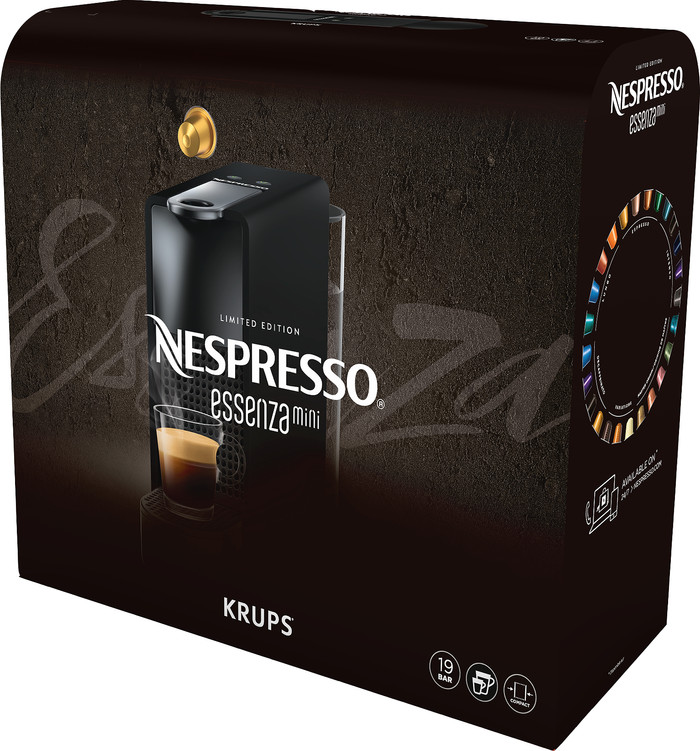 Krups Nespresso Essenza Mini XN110N Mattschwarz verpackung