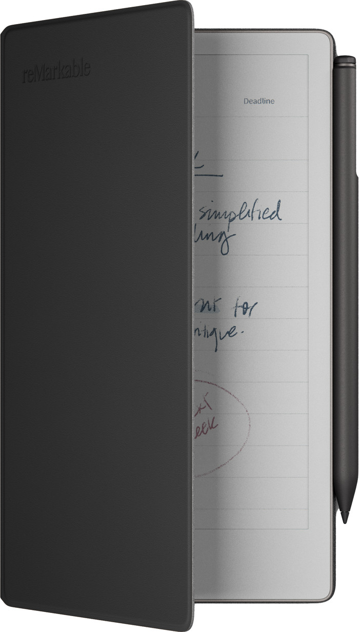 reMarkable Paper Pro Move mit Book Case Leder Schwarz innen